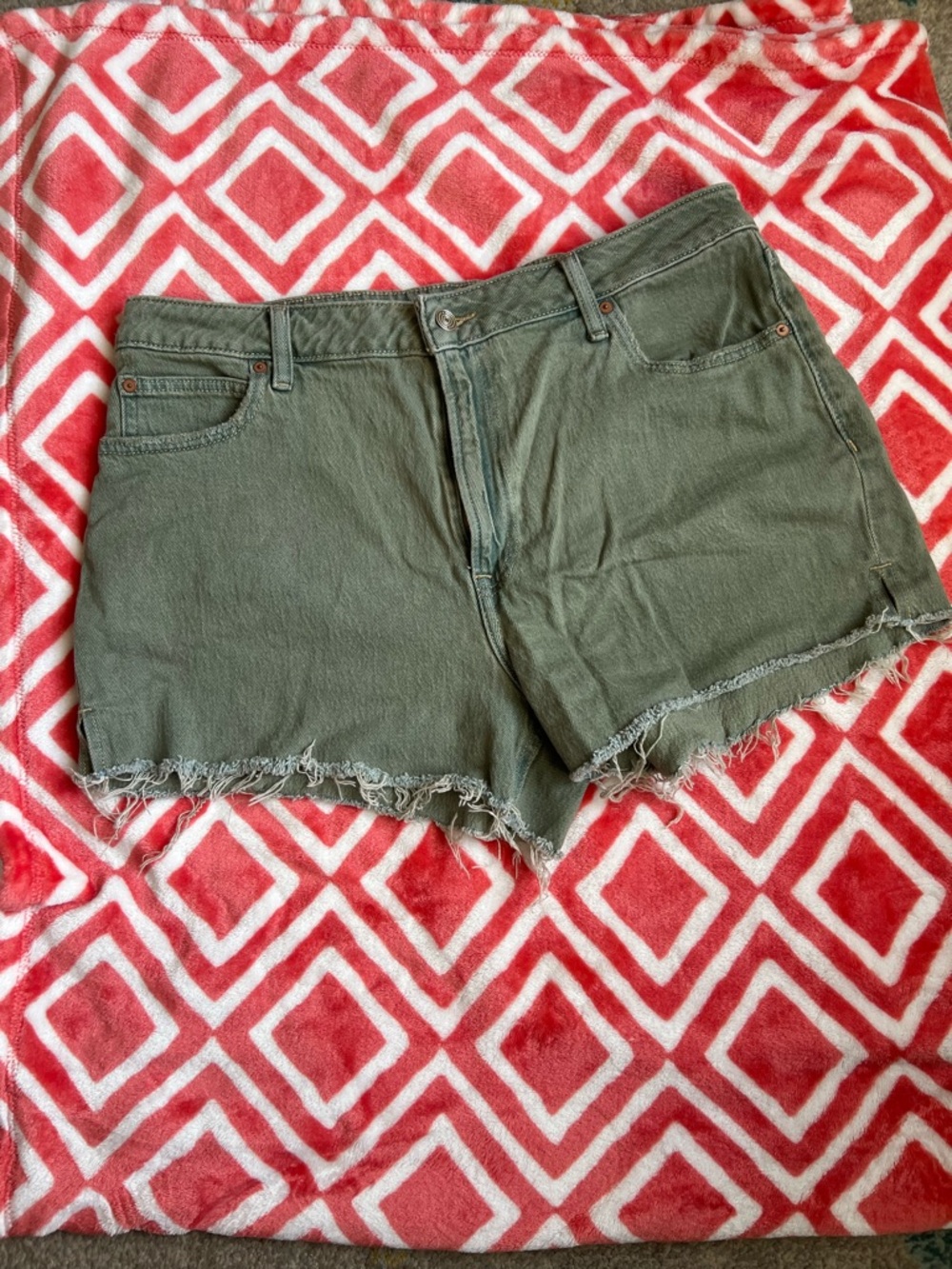 Maurices Olive Green Denim Cutoff Shorts